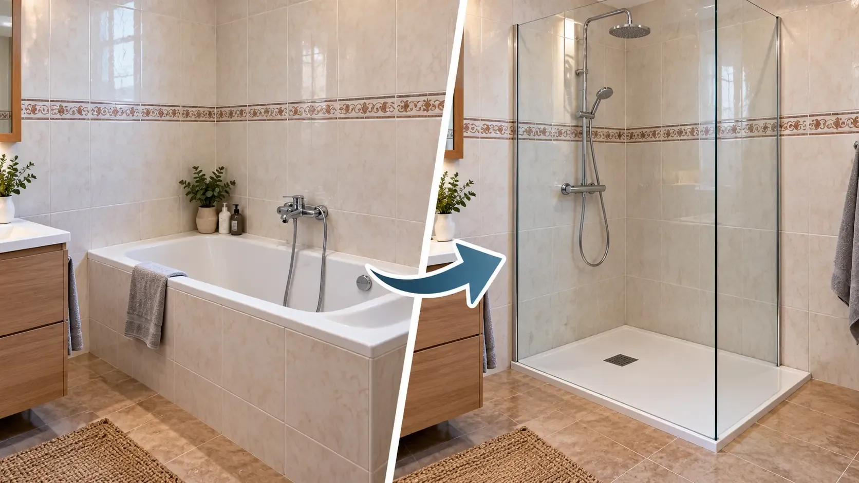 ¿Hay que quitar los azulejos para cambiar la bañera por una ducha?